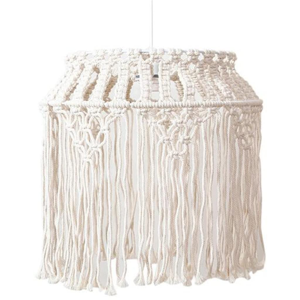 CWCQGH Hand-woven Lampshade Macrame Chandelier Bohemian Bedroom Decorative Lamp Pendant Light Cover Home Decorative