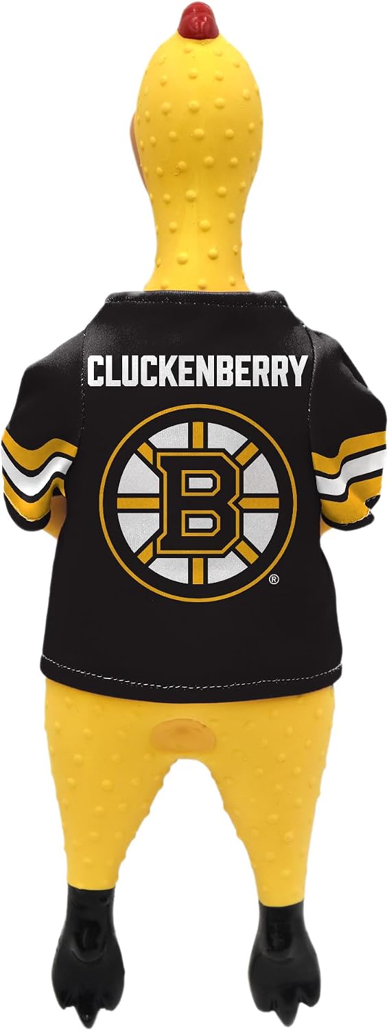Littlearth NHL Boston Bruins Team Rubber Chicken Toy for Pets