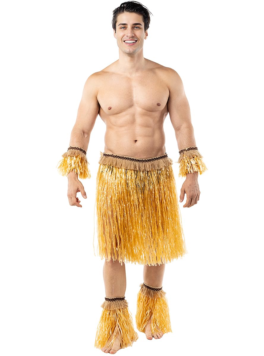 Funidelia | Adult Tribe Costume for Men and Women Zulu, Tribe, Cannibals - Costume for Adults Accessory Fancy Dress & Props for Halloween, Carnival & Parties - Brown