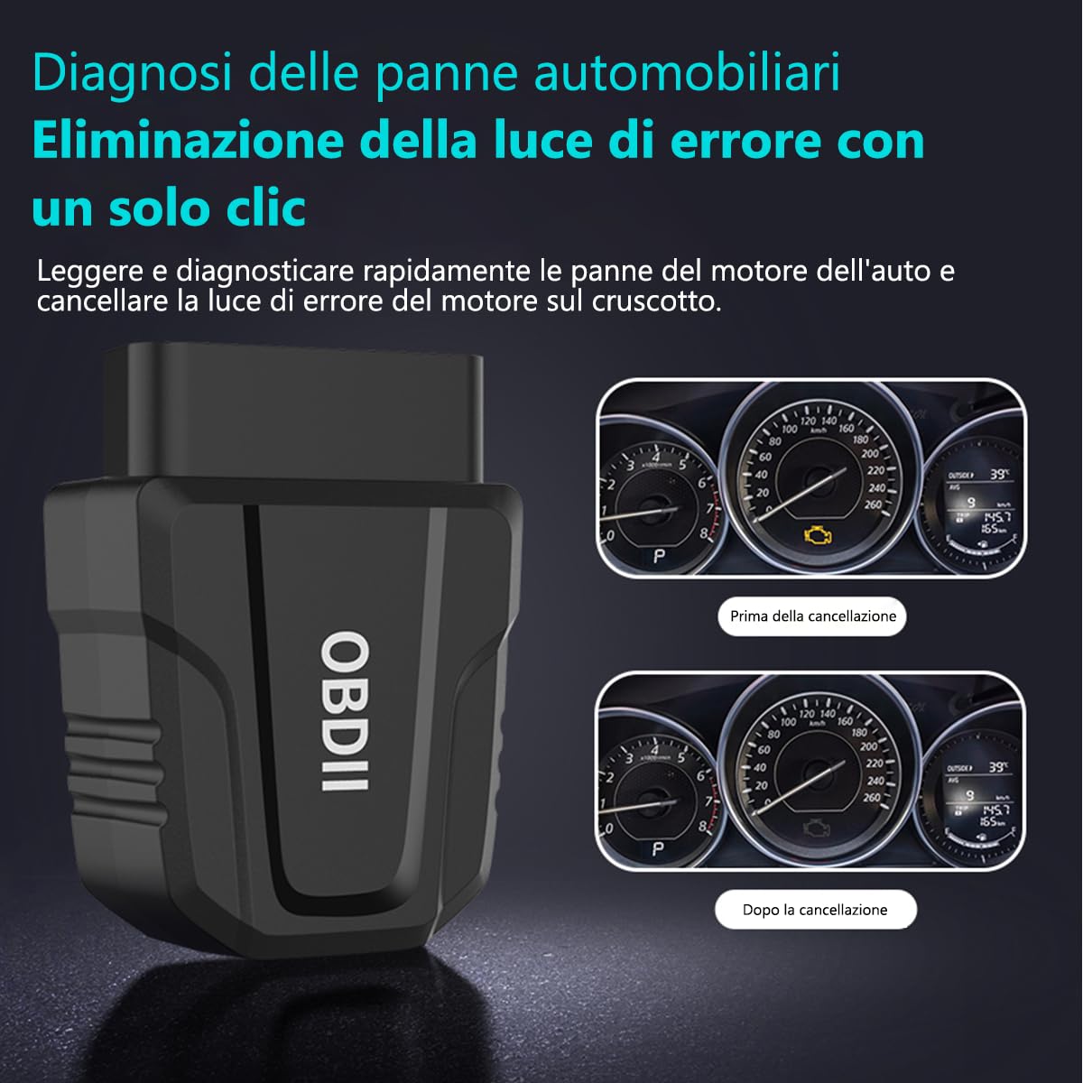 OBD2 Auto Diagnostica Bluetooth 5.4 35900 Code Banca Dati, Tester Scanner Obd2 in Italiano Code Lettore Scansione Strumento con IOS, Android Dispositivi - Adatto per Maggior Parte Auto