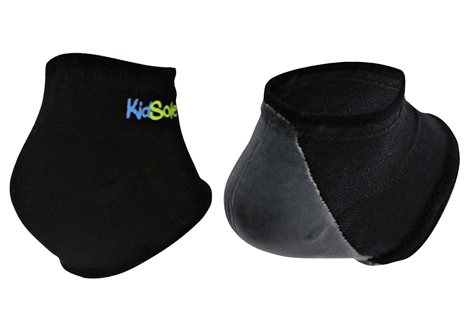 KidSole Gel-Fersenriemen für Kinder mit Fersenempfindlichkeit bei Severs Disease, Plantarfasziitis, Schwarz (Teenager Größen 6-8, Schwarz)