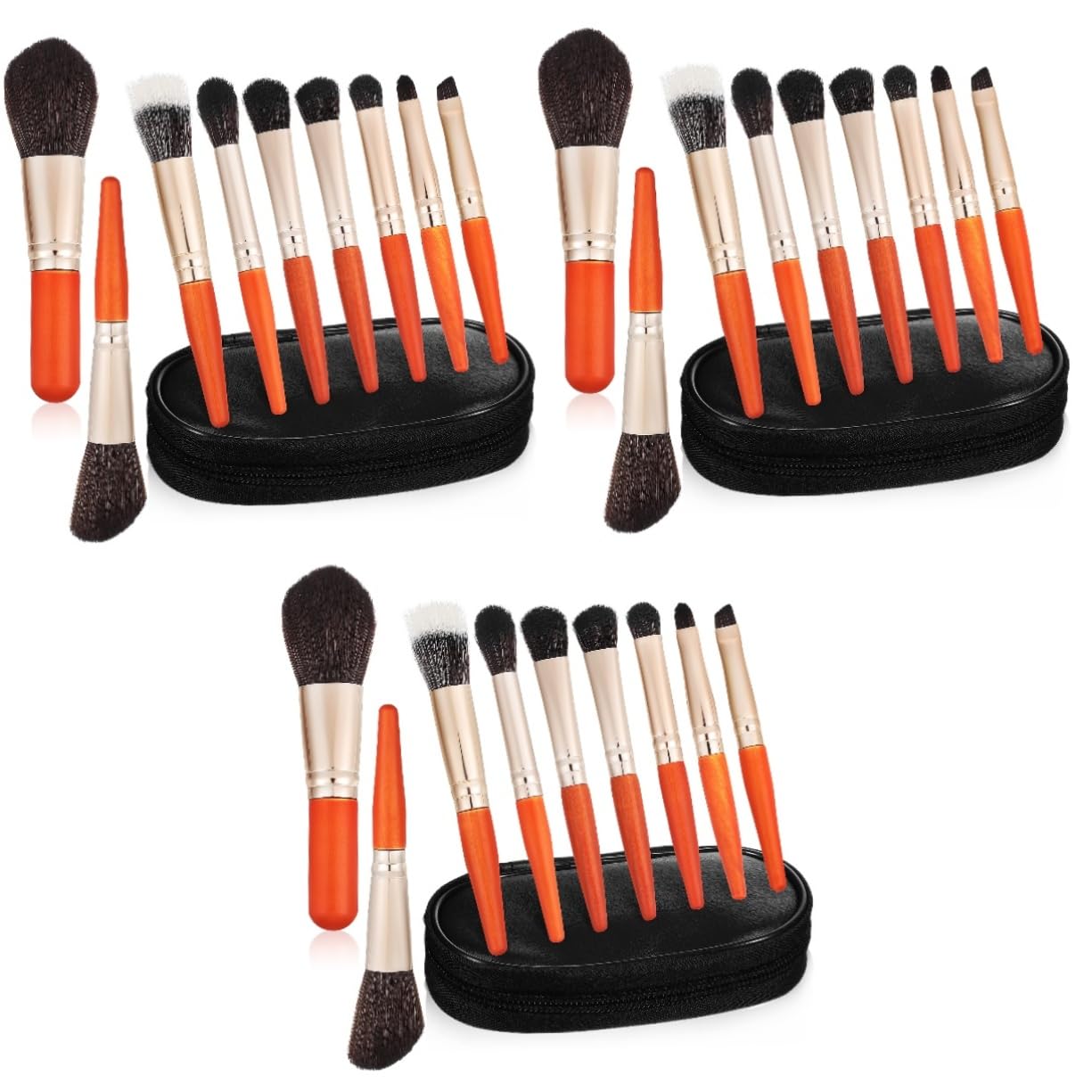 Baluue 27pezzi Pennelli Per Trucco Con Borsa Da Viaggio Pennelli Fondotinta Professionali Per Make-up Quotidiano e Viaggi Per Contouring e Illuminazione