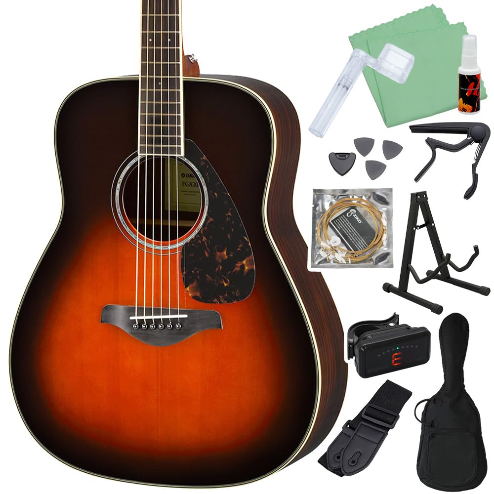 Amazon | YAMAHA FG830 TBS アコースティックギター初心者12点セット 