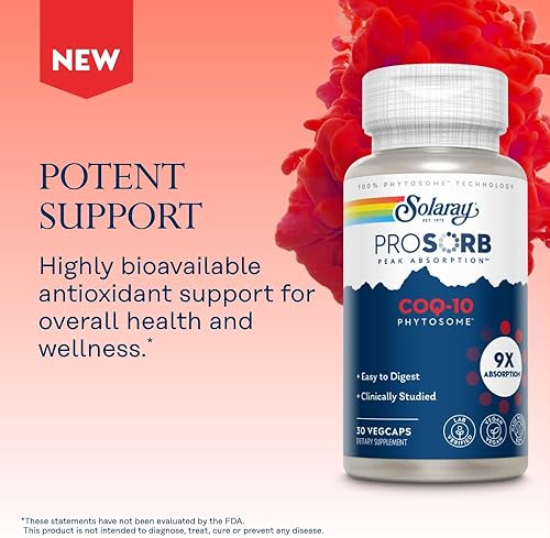 Miniatura 6 de SOLARAY Fitosoma CoQ-10 - Absorción 9X CoQ10 200mg - Suplemento antioxidante fácil de digerir - Vegano y hecho sin soja - Garantía de 60 días - 30