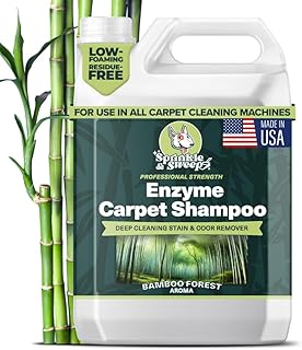 Enzyme Carpet Cleaner - Enzyme Carpet Shampoo (64oz) - Carpet Cleaner Solution to Eliminate Tough Stains & Neutralize Odors - Removes Dog, Cat, All Pets Urine- Use with All Machines