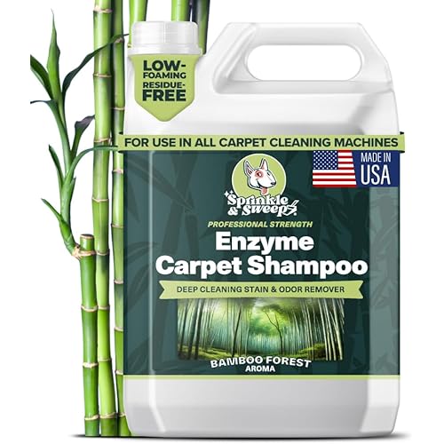Sprinkle & Sweep Enzyme Carpet Cleaner - Enzyme Carpet Shampoo (64oz) - Carpet Cleaner Solution to Eliminate Tough Stains & Neutralize Odors - Removes Dog, Cat, All Pets Urine- Use with All Machines