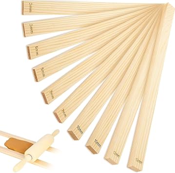 Pottery Rolling Guide Sticks, 10Pcs Rolling Pin Thickness Guides Set