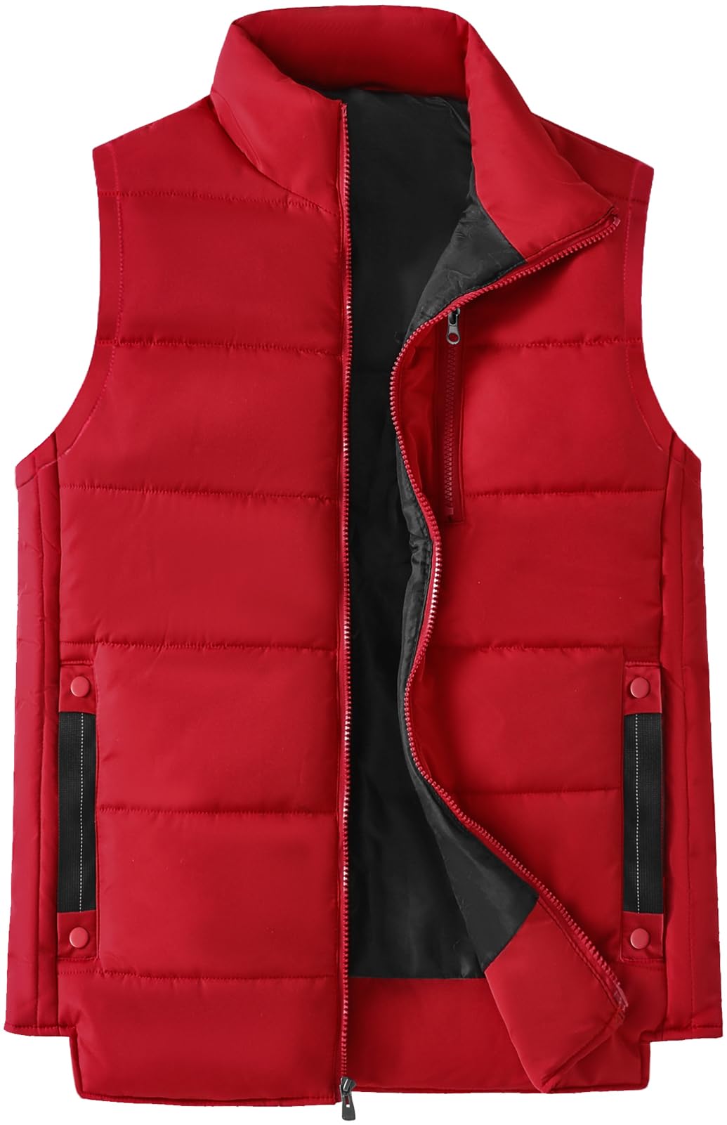 XinYangNi Mens Winter Outerwear Fleece Lined Puffer Vest Warm Casual Bubble Jacket