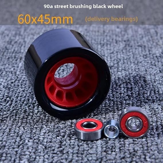 4pcs Skateboard Wheels 60mm with Bearings and Spacers Cruiser Wheels 78A/90A 60mm Longboard Skateboard Wheels Durable Polyurethane Cruising Wheel and Spacers