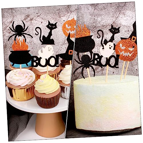 Wakauto 72 Peças Inserção De Bolo De Halloween Palitos De Dente Do Dia Das Bruxas Topo De Bolo Dia D