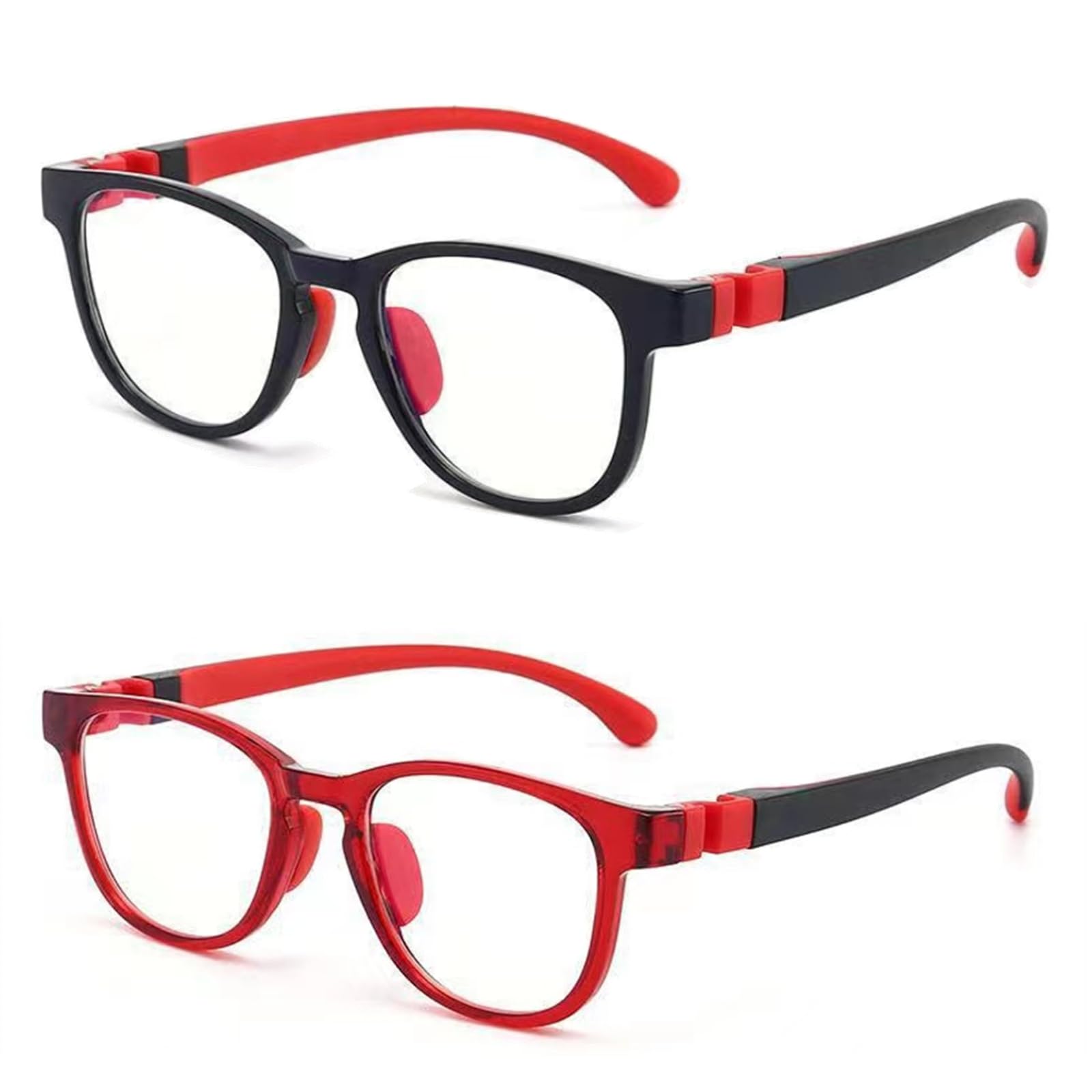 Blue Light Glasses for Kids, Anti Glare Eyestrain UV, TV Phone Children Silicone Safety Eyewear for Boys Girls Age 3-12