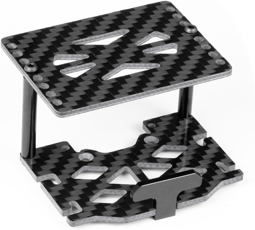 MOHERO RC Battery Tray Double Decker Carbon Fiber ESC Mount Plate for 1/18 RC Crawler Car TRX4M Upgrade Parts