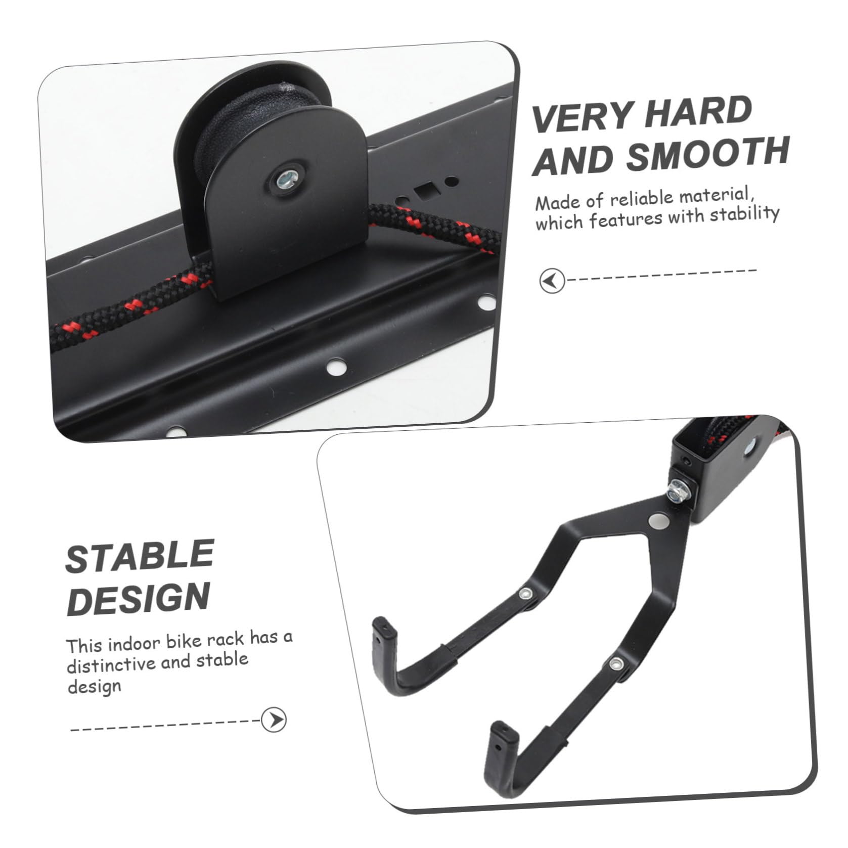 Soporte de Pared para Bicicleta de Interior, Gancho Negro
