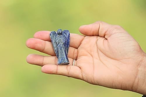 Miniatura 6 de Lapislázuli 2" Angel Gemstone Divine Spiritual Jet International Crystal Therapy Booklet