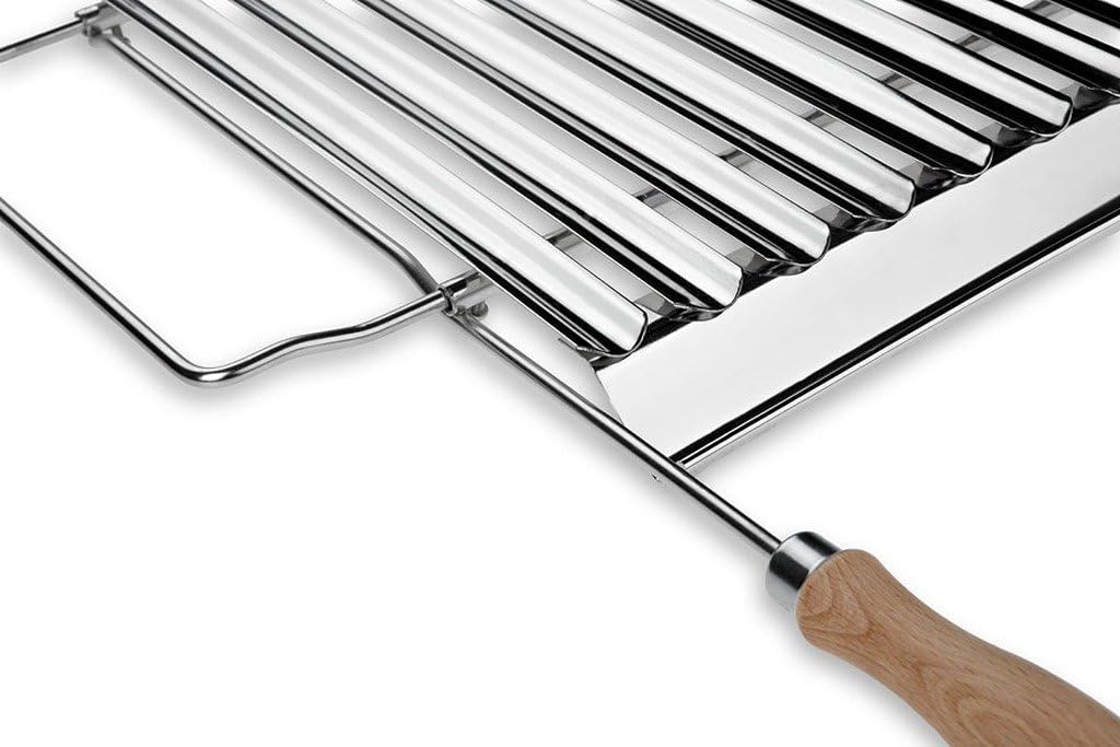 BIO Griglia Barbecue Inox Regolabile 50–70 × 42 cm con Manici | Versione regolabile con manici