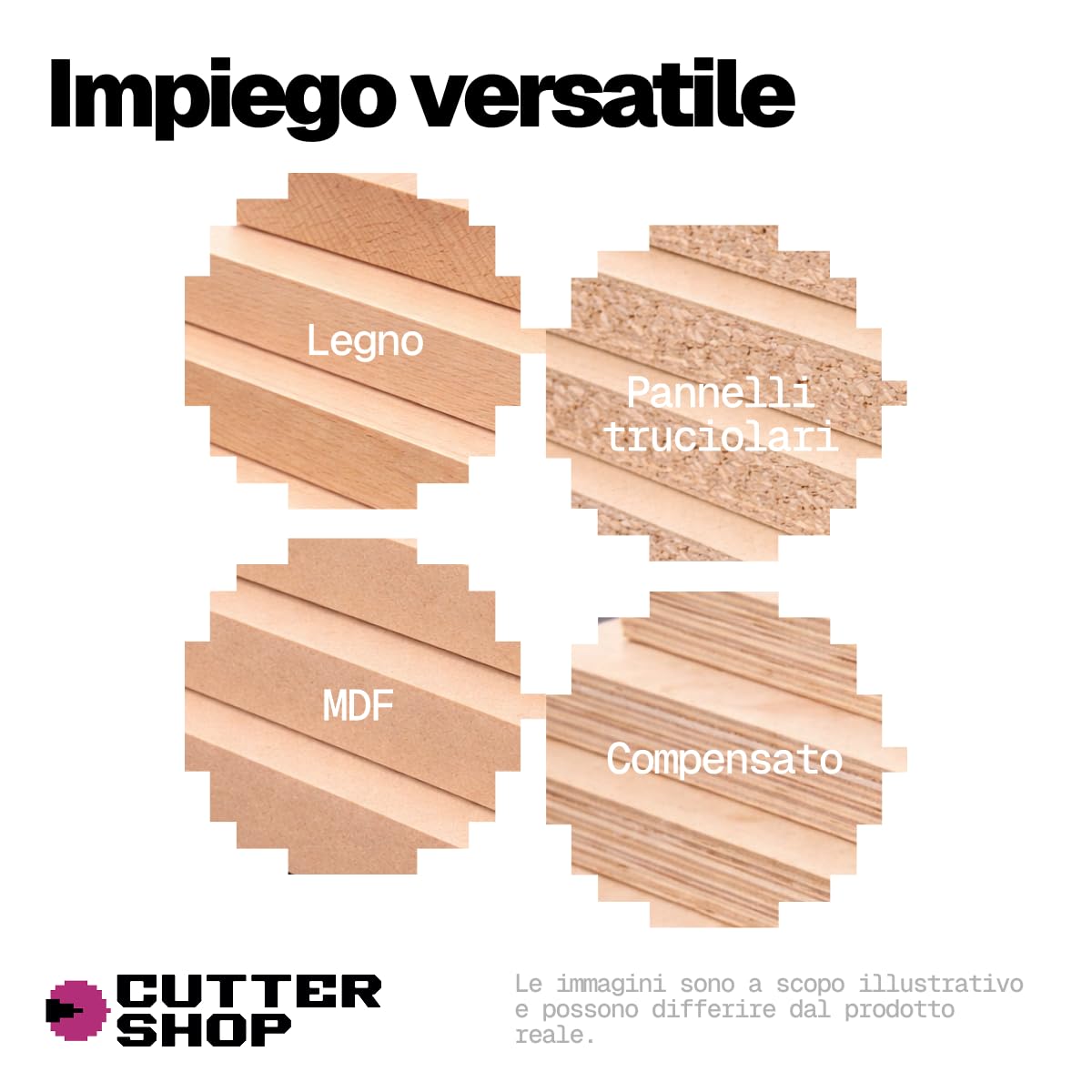 Fresa a compressione CNC per legno e materiali legnosi – fresa elicoidale anti-strappo, MDF, truciolare, compensato, HRC65 | Serie WC – D6.0x6.0xL32/75