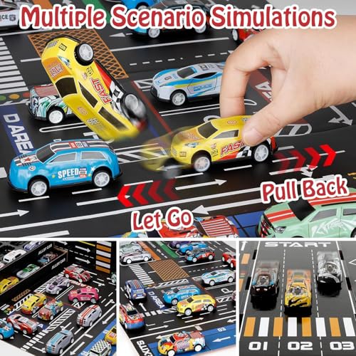 Image of 48pcs Pull Back Cars Set,Alloy Racing Car Toys,Bulk Mental Trucks Toy Vehicles Set,Toy Cars for Kids Ages 3-8 Goodie Bag Stuffers Mini Cars Party Favors for Kids Boys and Girls