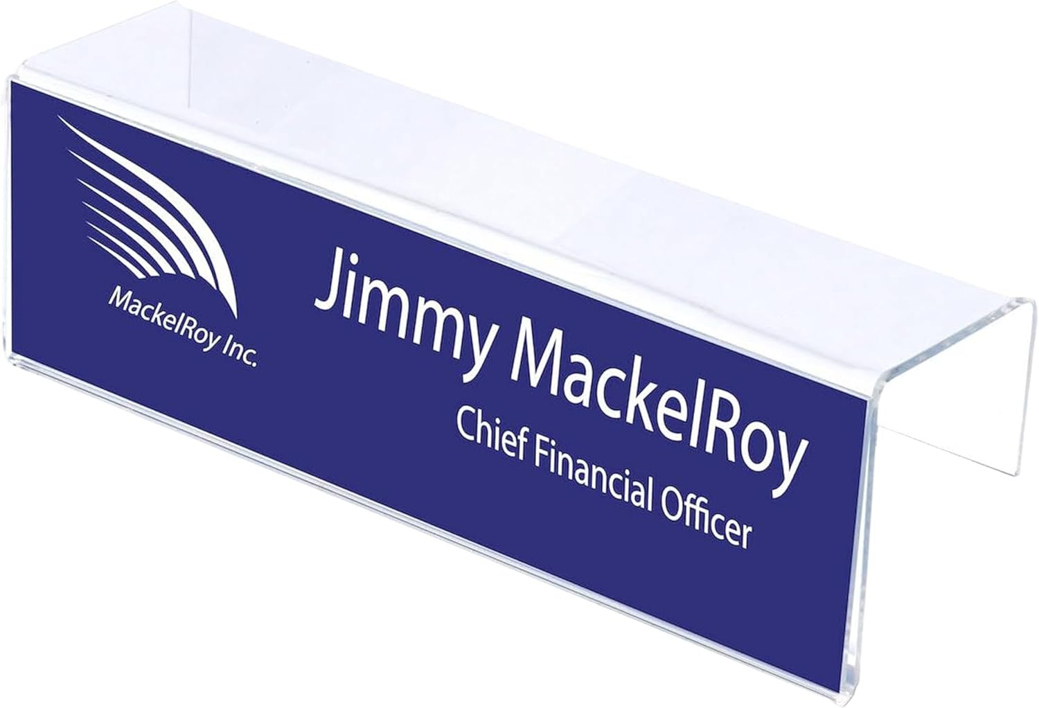 – 11 x 2 Acrylic Name Plate Holder 2" Deep – Single-Sided Cubicle Wall Mount Display – Desk Name Plate Holder for Office Partitions (20 pack)