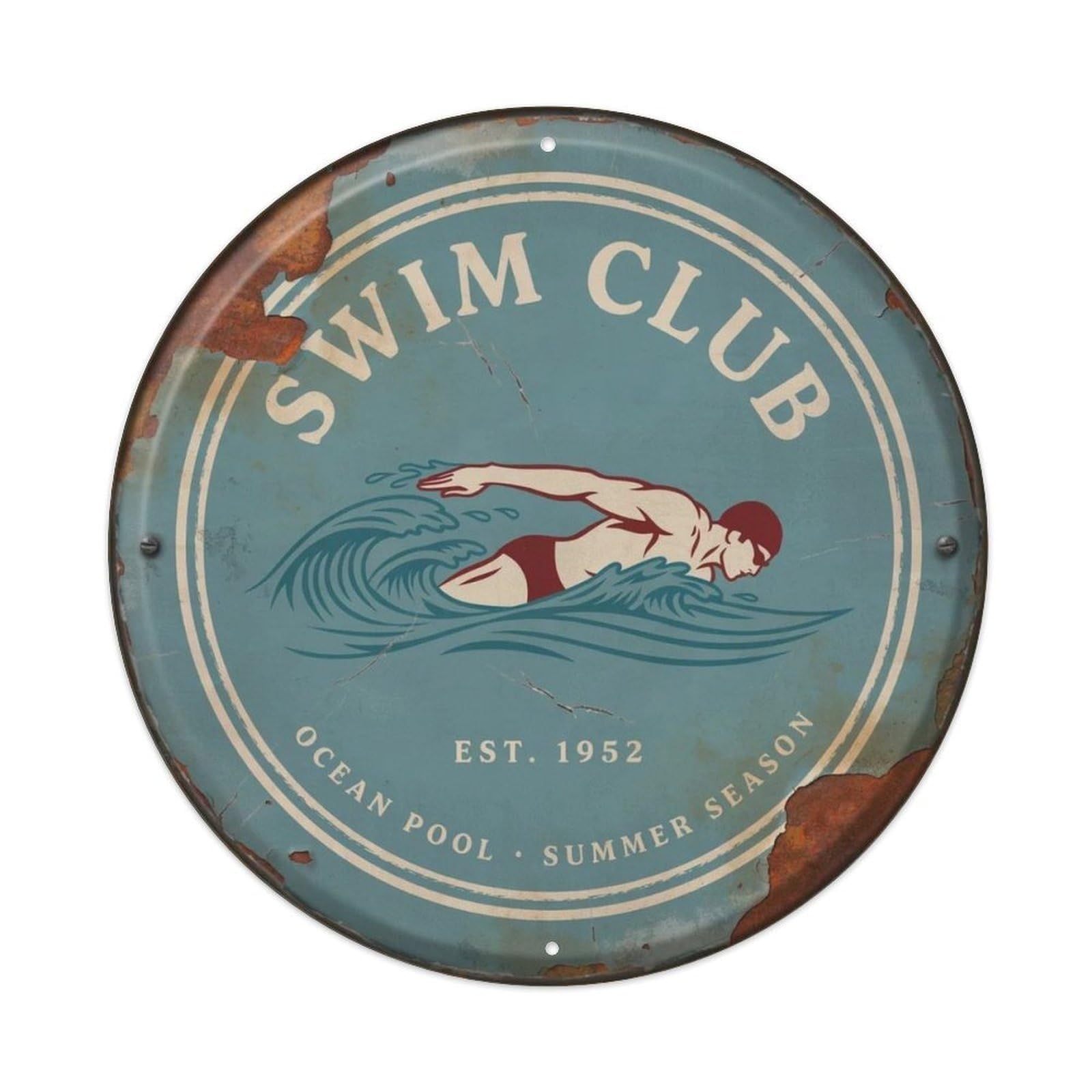 Swim-Club-Tin Metal Tin Sign Plaque