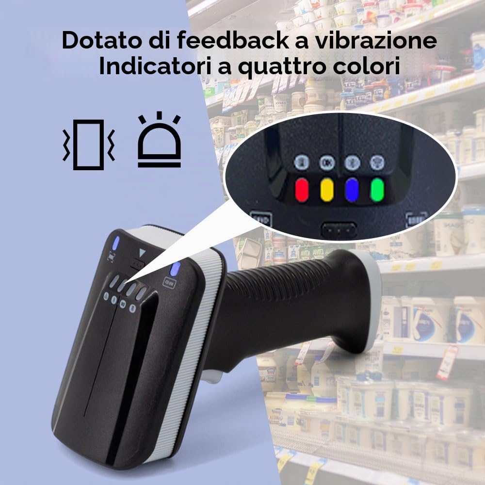 YANZEO SR290 UHF RFID Scanner di codici a barre, Terminale palmare codice a barre scanner Bluetooth 1D 2D QR a barre scanner 2,4 GHz + lettore di codici a barre USB cablato