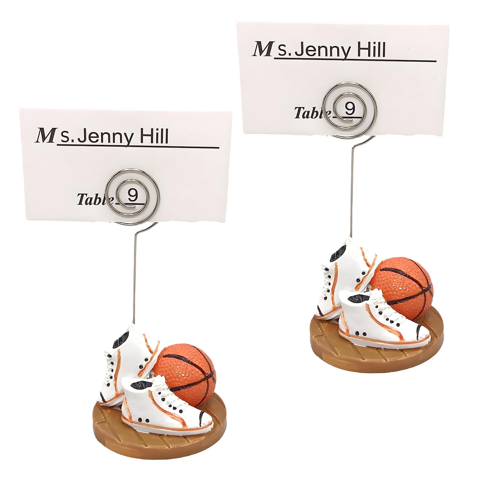 Elnwnnkc Themed Card Holder 2Pcs Decorative Memo & Note Stand with Resin Base for Wedding, Birthday Party Table Card Stand