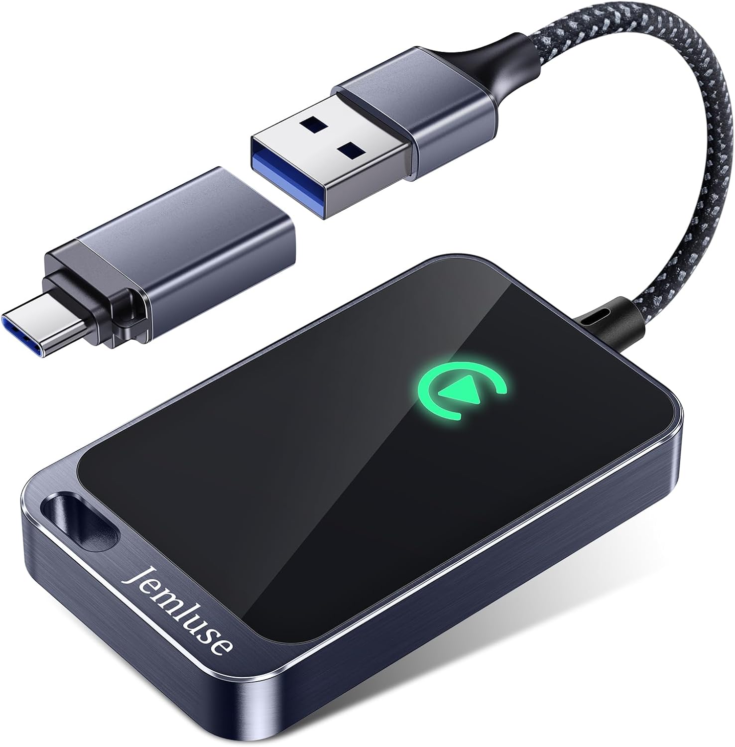 Jemluse Wireless CarPlay Adapter for Apple iPhone - Multi-User Seamless Connection for Convert Wired to Wireless Car Play Adapter - No Latency from iOS 10+ to Screen w/USB C (Gray)