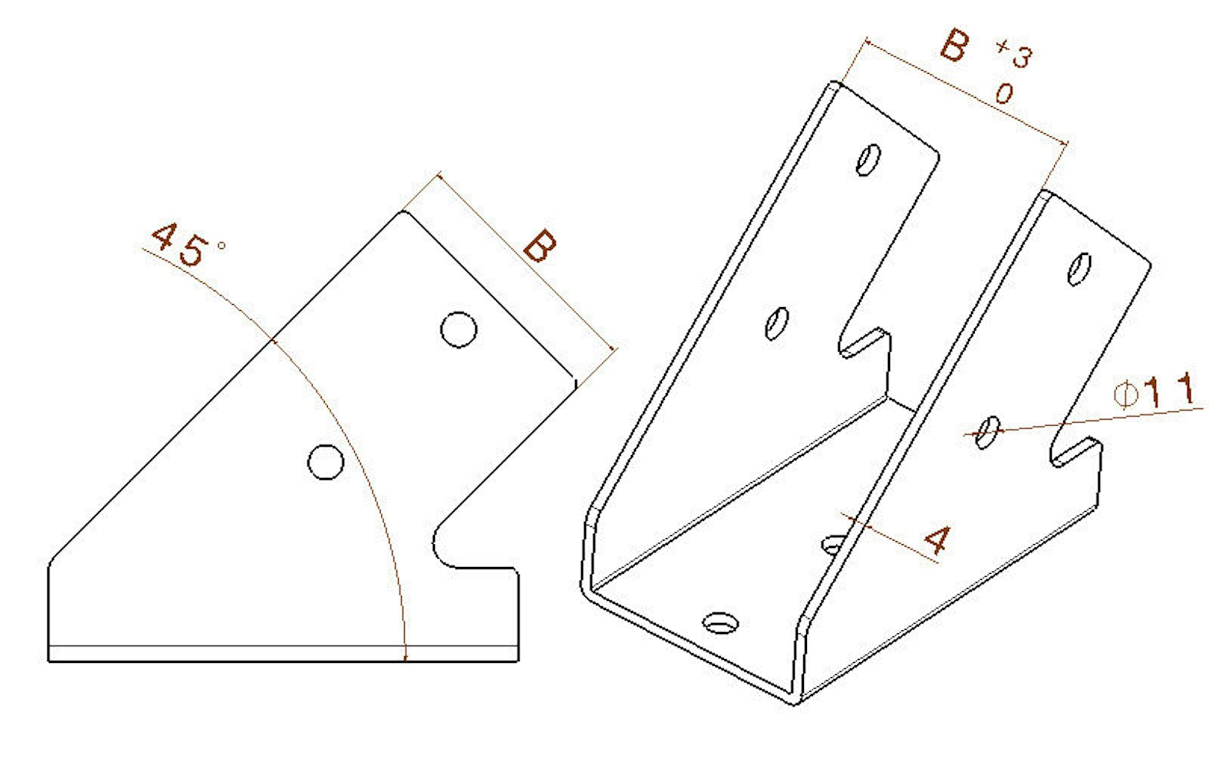 2 Stück 4 mm Dicke Stahl Schwerlast Balkenverbinder, Balkenträger, Holzverbinder, Winkelverbinder, Winkelstütze, Pfostenverbinder, Profilverbinder in schwarz (B: 140 mm)