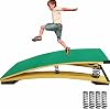 Gymnastics Springboard for Kids Vaulting Training Fitness Playing, Portable Curved Spring Board, Hard Wood Practice Equipment, Elastic Board for Home Room Athletics Training