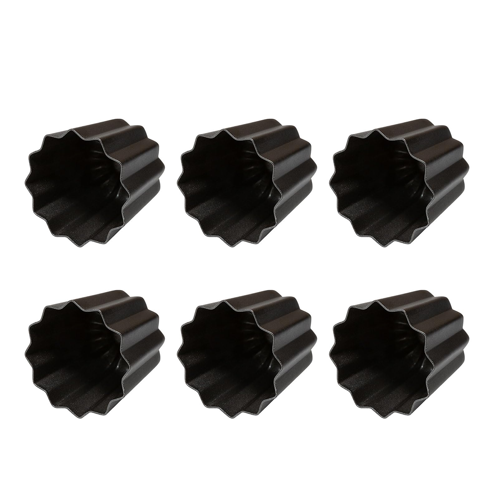 6 Stampi Per Muffin E Torte In Acciaio Inox Antiaderenti - 9,5x2,3 Cm - 2