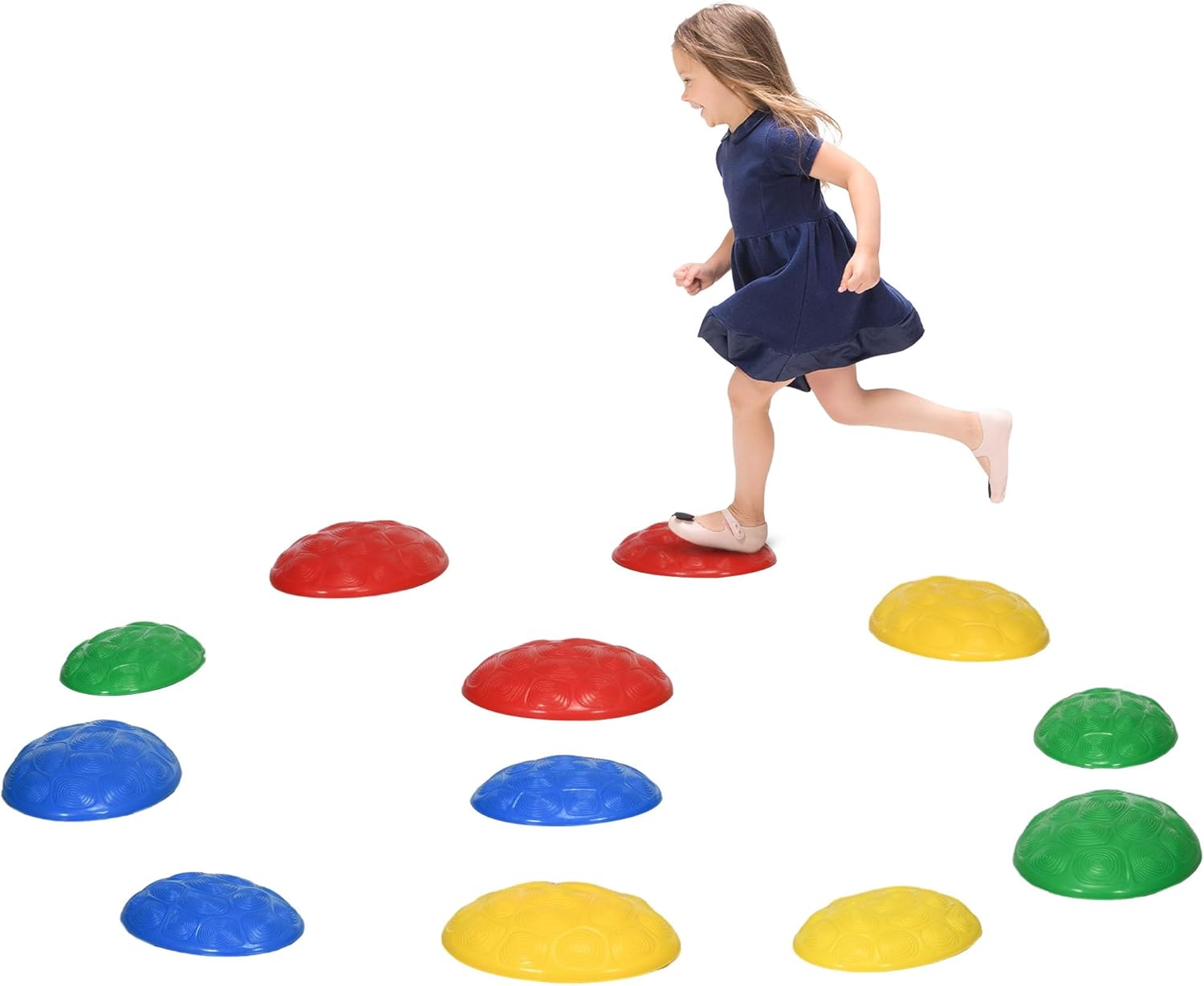 Outsunny Stepping Stones Kids with Antislip Mat, 12 PCs Balance
