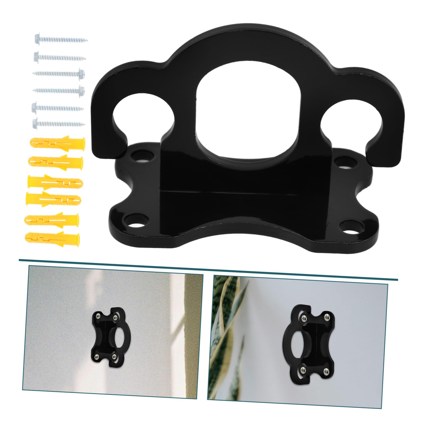 SHERCHPRY Ganchos de Pared para Ejercicios y Bandas de Resistencia, Hierro Negro, 3 Piezas, Fácil Instalación, Soporte Firme para Gimnasio en Casa