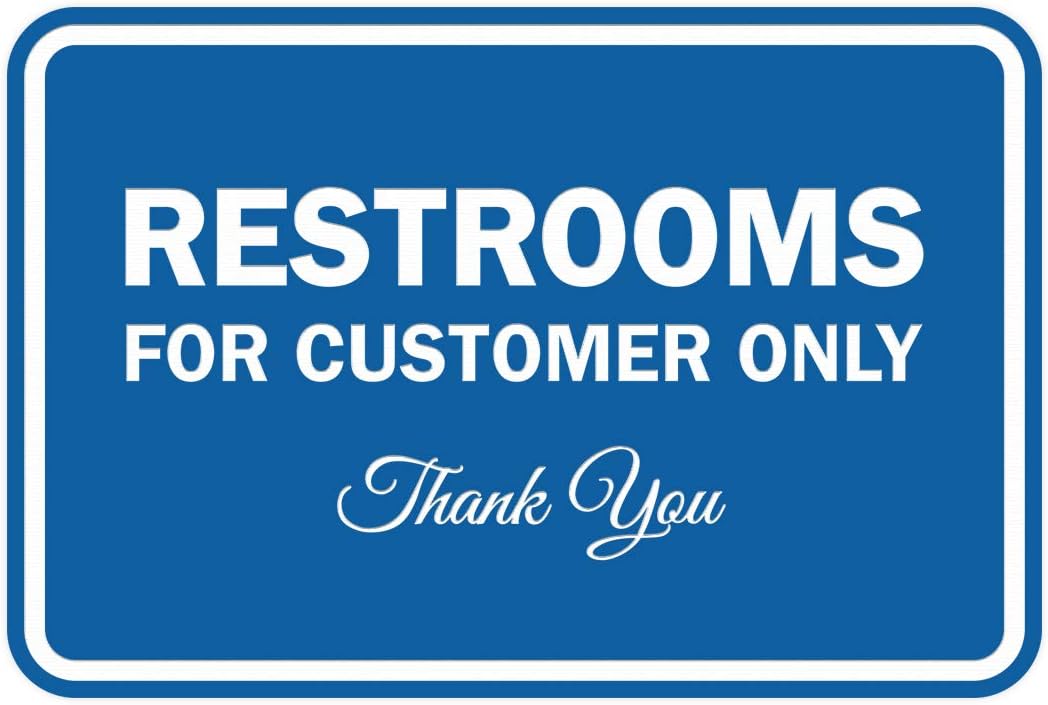 Signs ByLITA Classic Framed Restroom for Customers Sign (Blue) - Large 1 Pack
