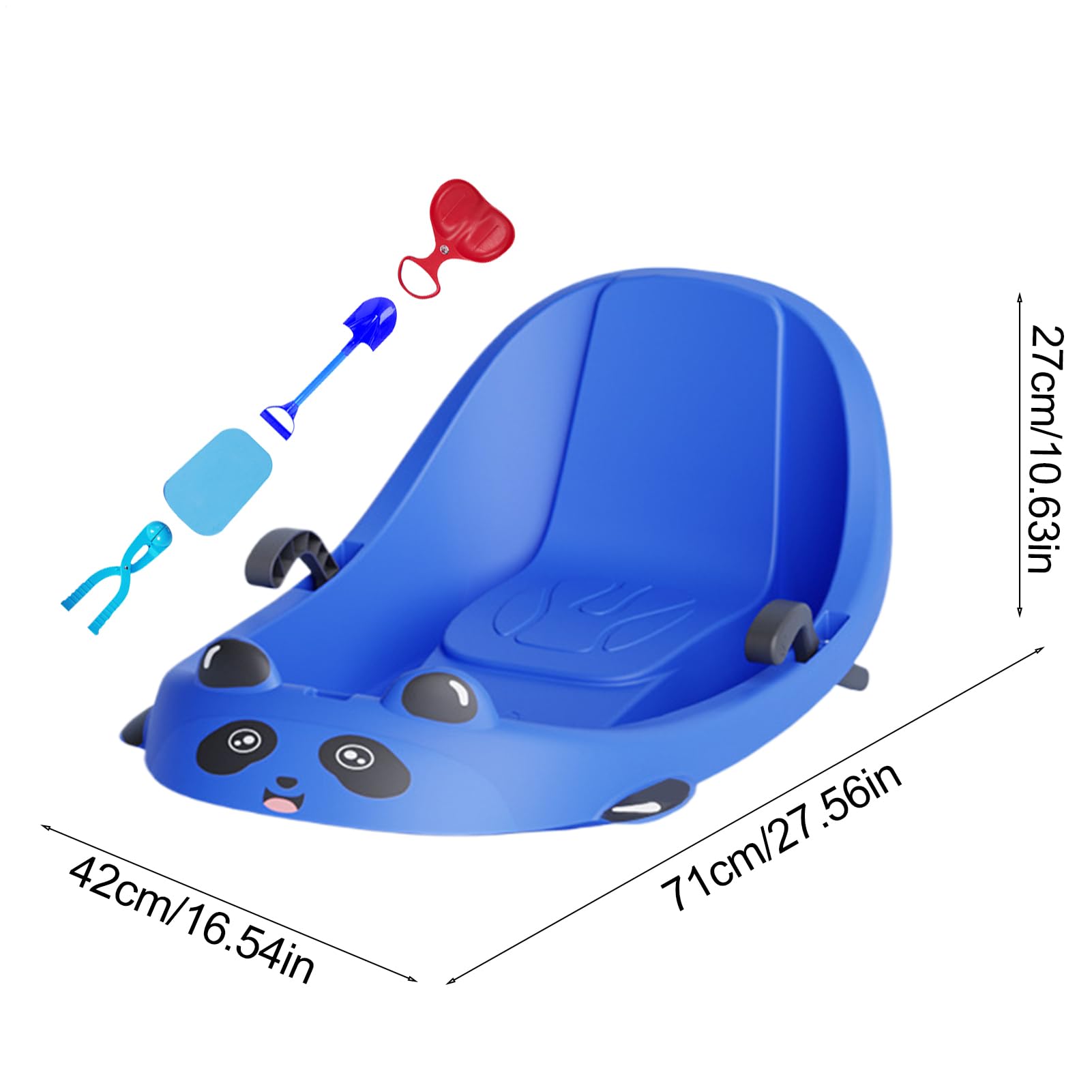 Slitta per All Piccoli Slittino Da Neve Outdoor Sled Attrezzature Sportive Inverno Familiare Freno Integrato