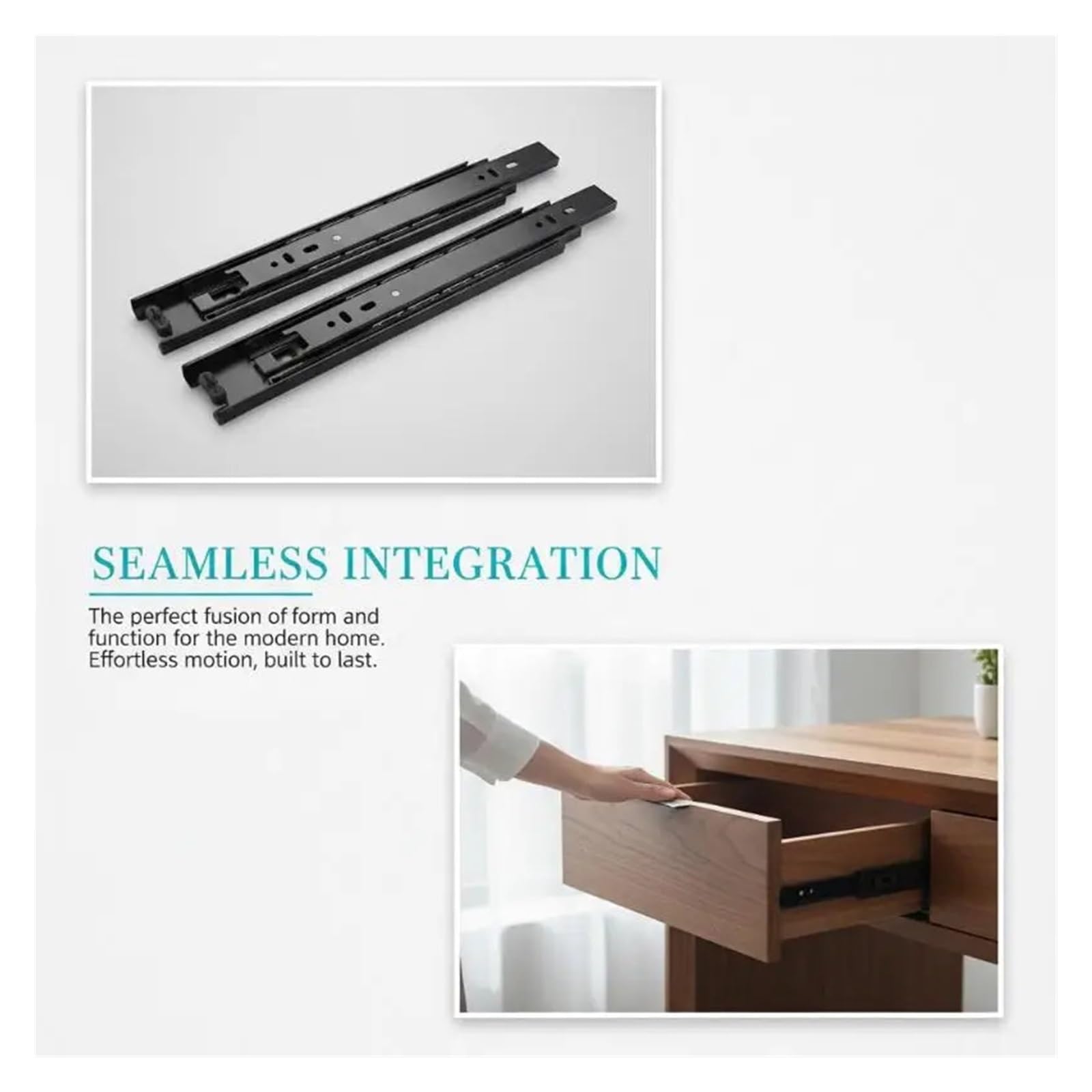 Guías para cajones con cojinetes de bolas montados 1 Par De Guías Cajón Extensión Completa Silenciosas Y Resistentes For Taller Muebles(18inch)