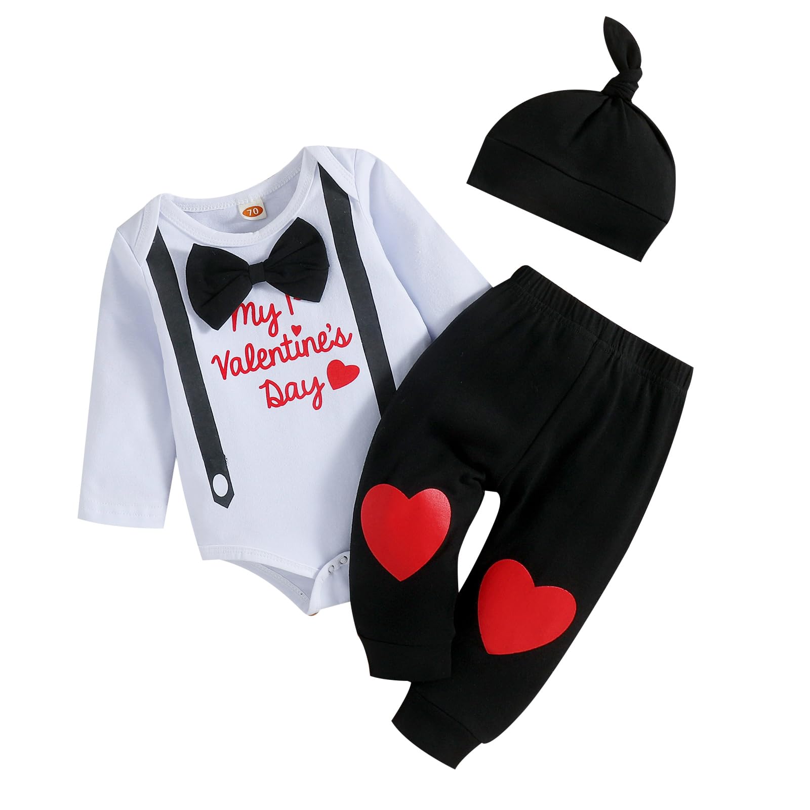 Baby Boy Clothes Newborn Girl Outfits Long Sleeve Letter Romper Love Pants Cute Hat 3Pcs 0-18 Months