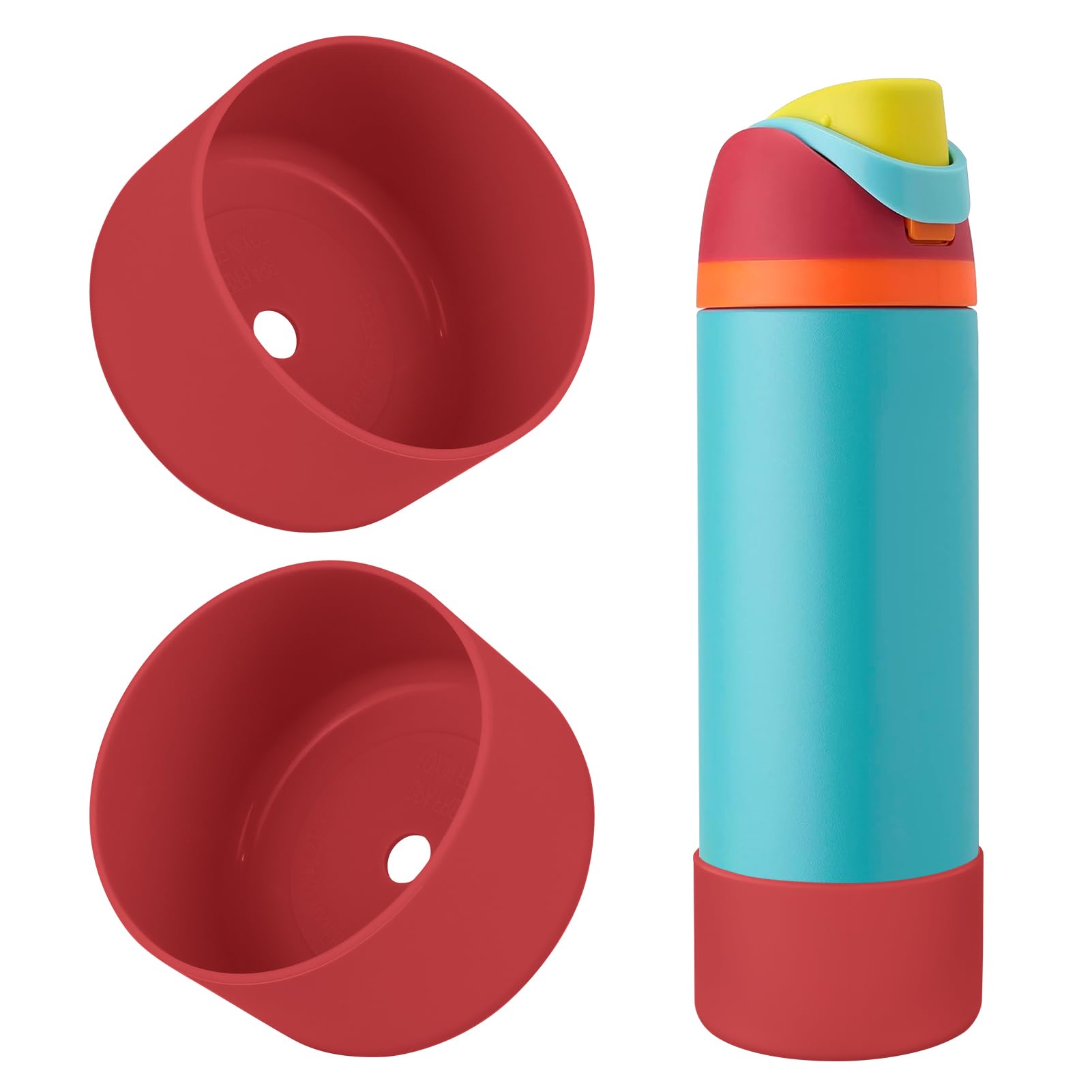 BKBY 2PCS Silicone Water Bottle Boot, Compatible with Owala 24oz 32oz 40oz, Protective Anti-Scratch & Anti-Dent No Noise Sleeve Cover Compatible with FreeSip/Twist/Flip Stainless Steel Water Bottles