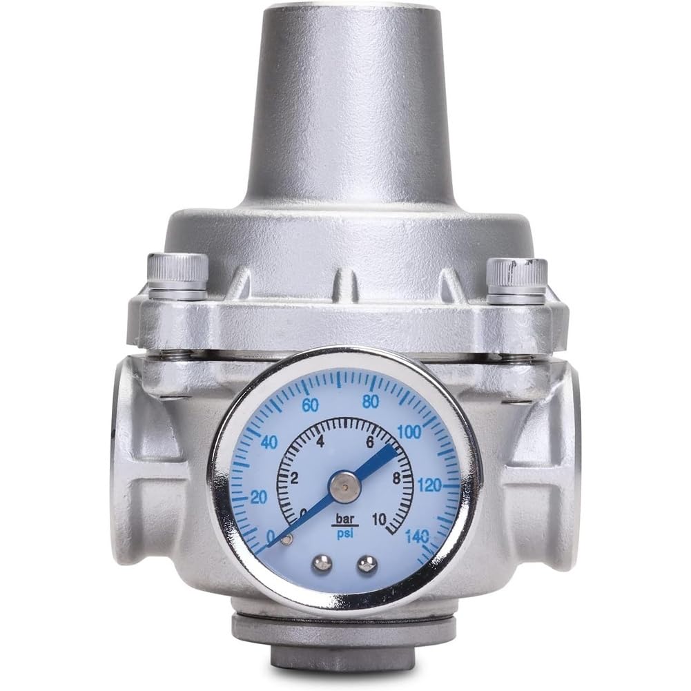Aundhegrtt Women's As Shown Pressure-Regulating Water Valve With Gauge- 1/2" Npt -To- Pressure Reducing Valve