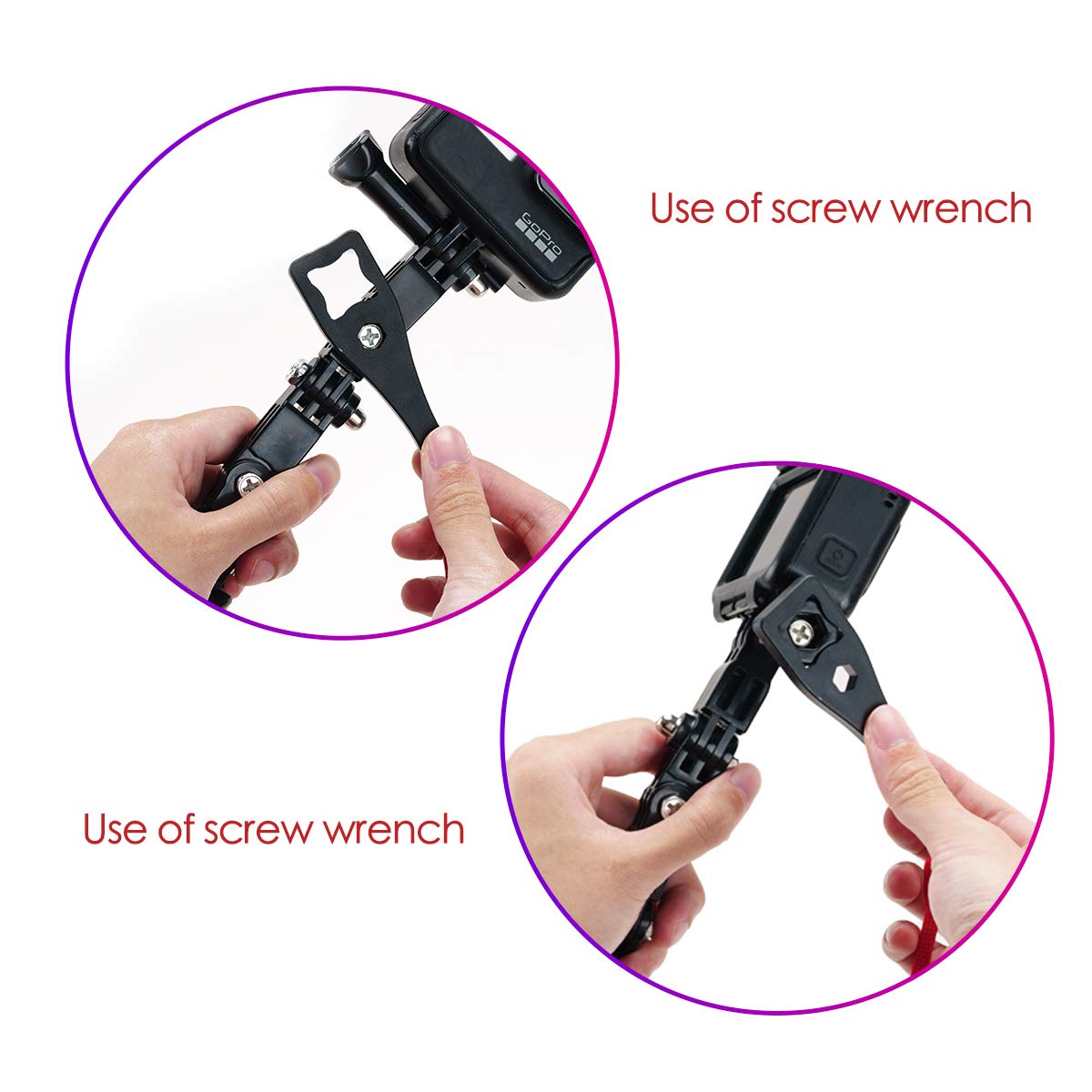 PROVO Supporto per Moto Helmet Kit di Accessori, per Action Camera Compatibile con Black GoPro 8/7/6/5/4