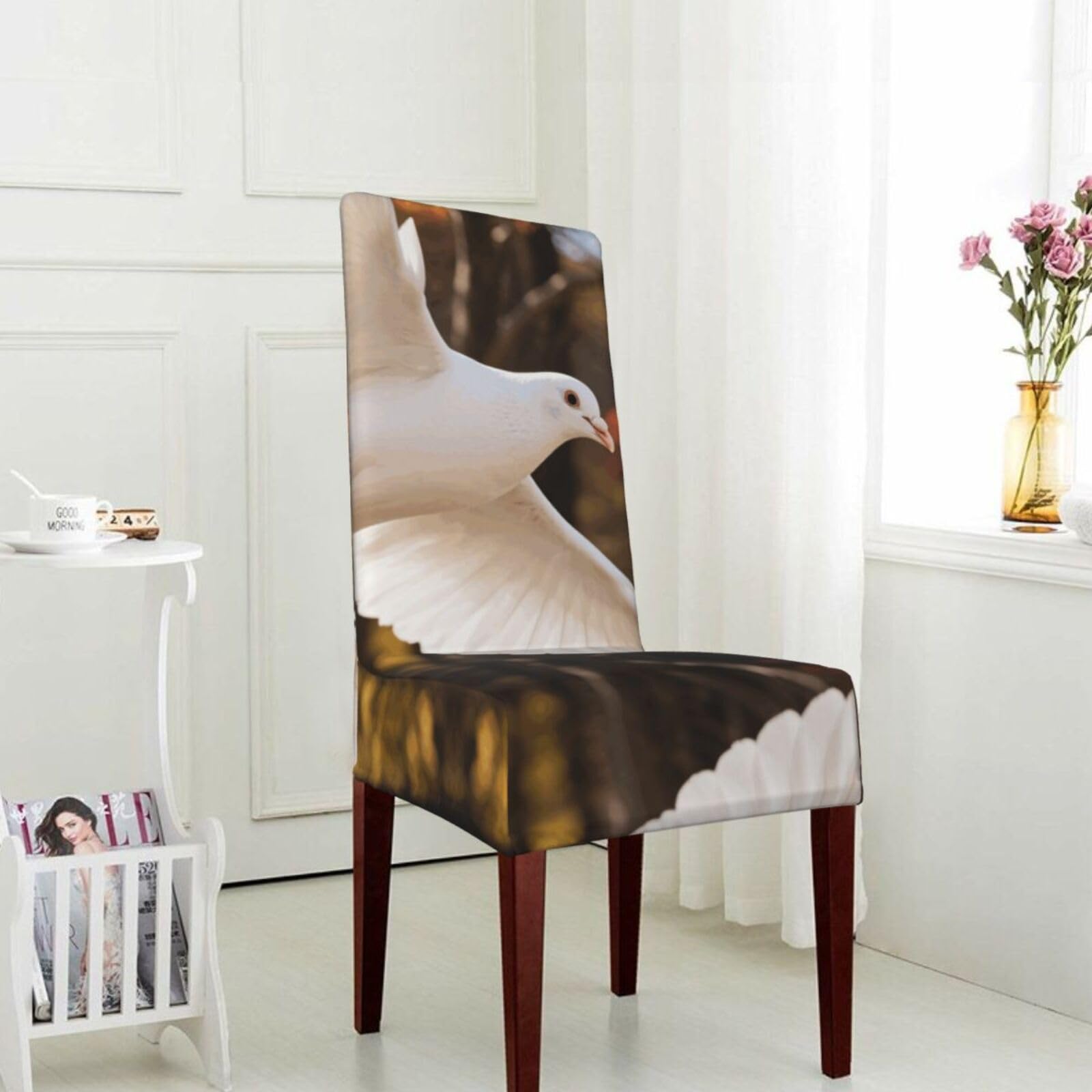 FekiLoot Stretch Dining Room Chair Covers Removable Washable Parsons Chair Slipcovers Animal Chair Seat Protector Cover for Hotel, Office, Ceremony, Banquet, Wedding Party