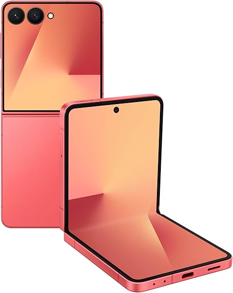 Samsung Galaxy Z Flip7 Cell Phone, 256GB AI Smartphone, Unlocked Android, Long Battery Life, 2025, US 1 Yr Manufacturer Warranty, Coral Red (Renewed)