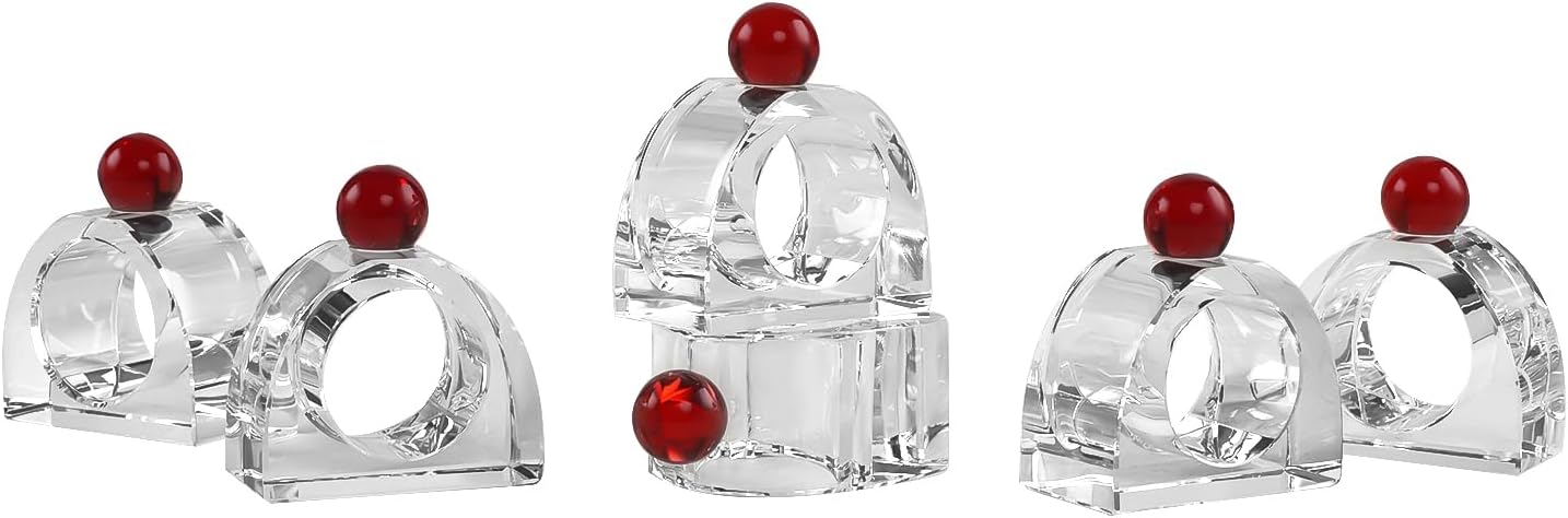 kitCom Crystal Napkin Ring Holders Set of 8, K9 Luxury Crystal Napkin Holder Rings, Diamond-Shaped Design, Napkin Buckles for Holiday Decor, Wedding, Christmas, Dinner Table, Thanksgiving (Pack of 8)