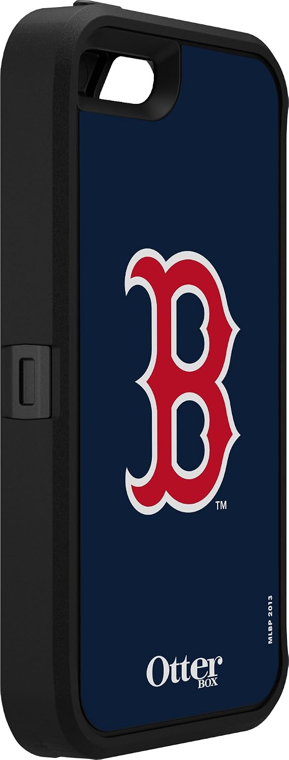 OTTERBOX DEFENDER SERIES Case for iPhone SE (1st gen - 2016) and iPhone 5/5s - Retail Packaging - MLB RED SOX (BLACK/MLB BOSTON RED SOX)