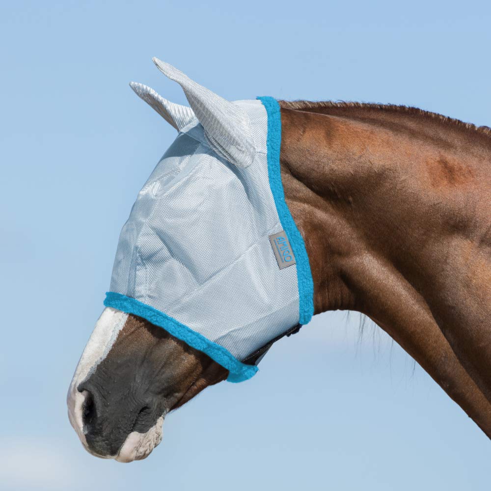 Masque anti-mouches COB Amigo bleu pour éviter les yeux larmoyants et irrités du cheval