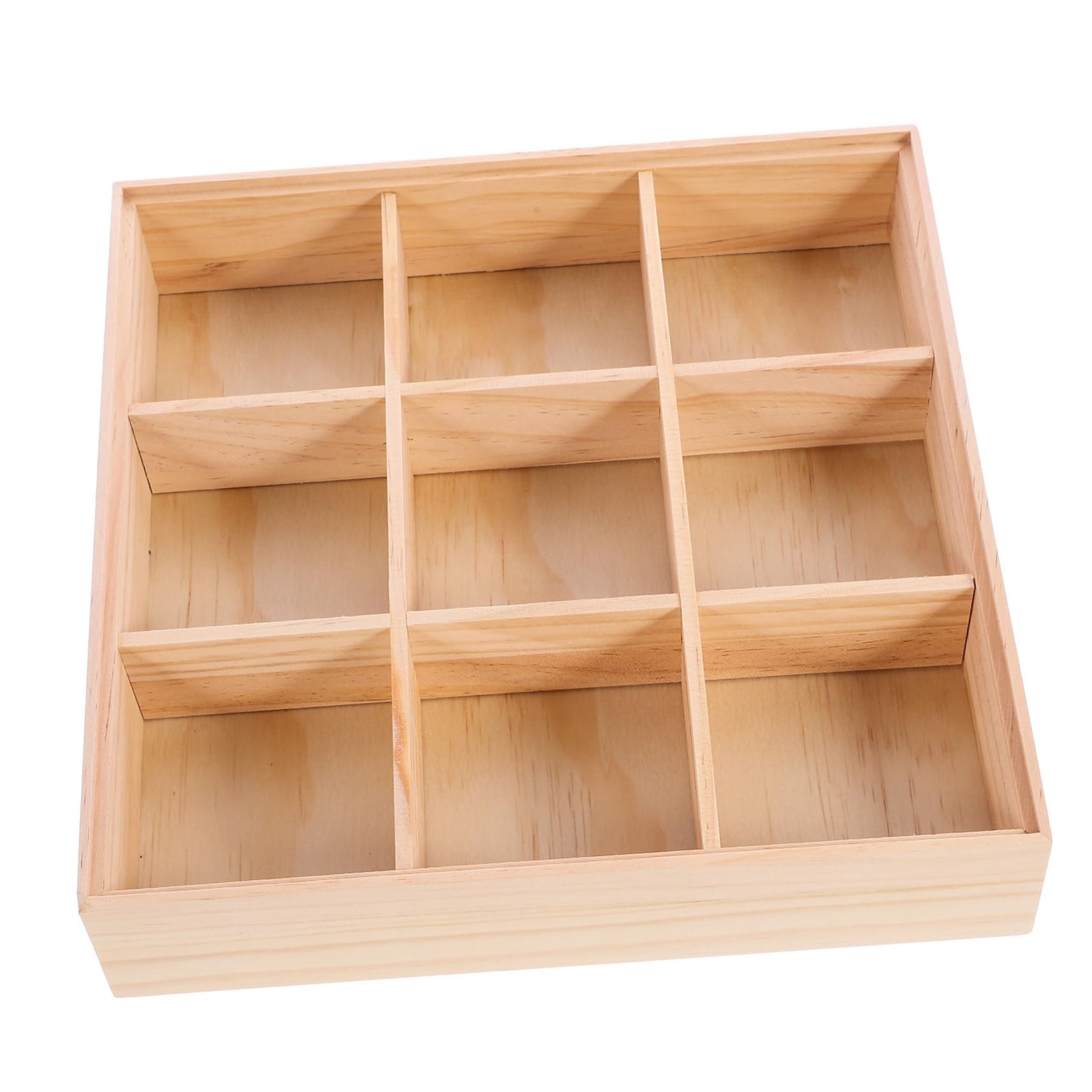 Aufbewahrungsbox mit Fachdesign mit Fächern für Teebeutel und Snacks Holz Multifunktionale Tischbox Braun für Zuhause und Outdoor Picknicks
