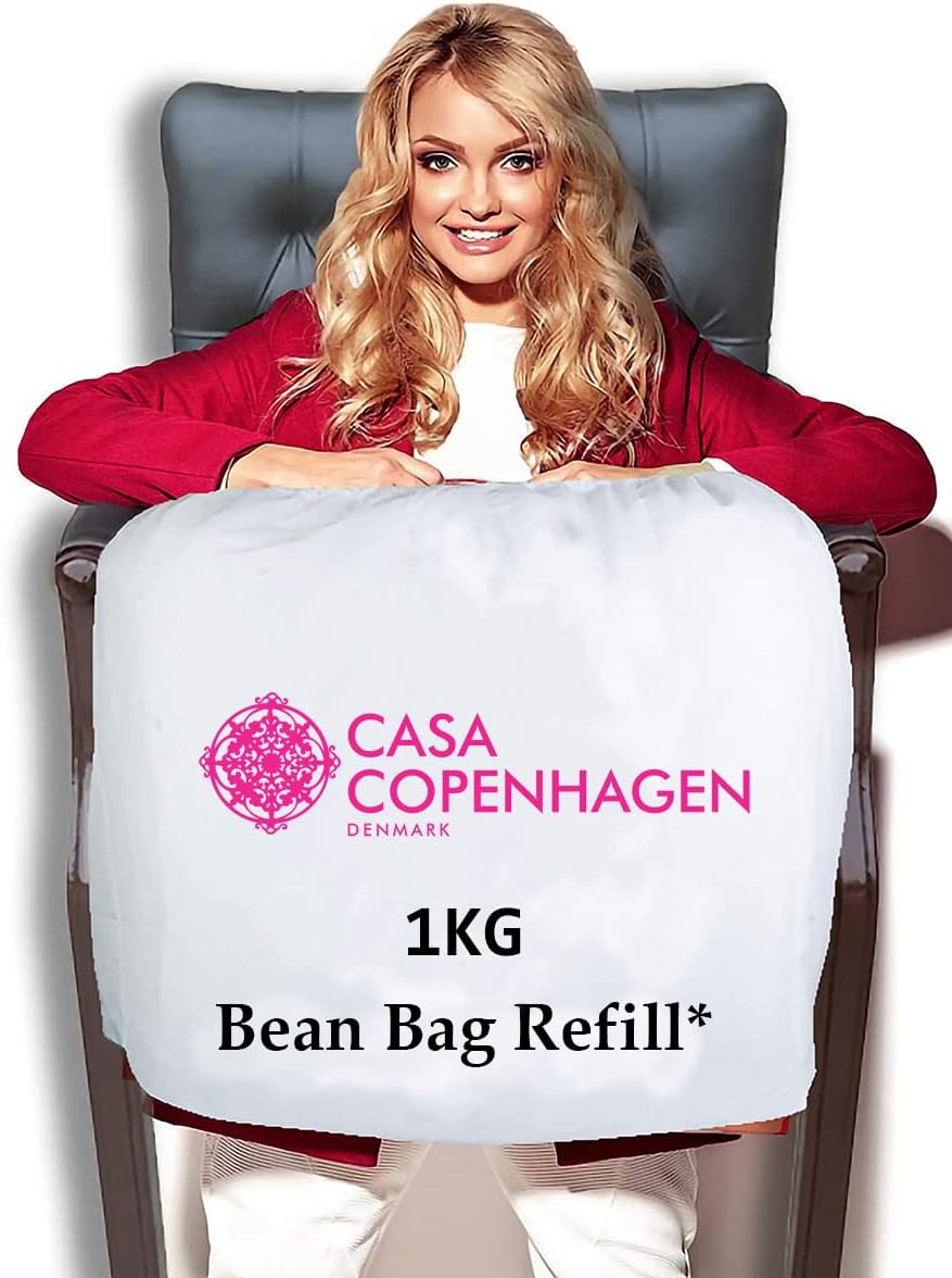 Casa Copenhagen Premium Virgin Grade Thermocol Balls Refill for Pillows, Sofa, Bean Bags, Soft Toys & Beans for Bean Bag Refill 1 Kg (White)