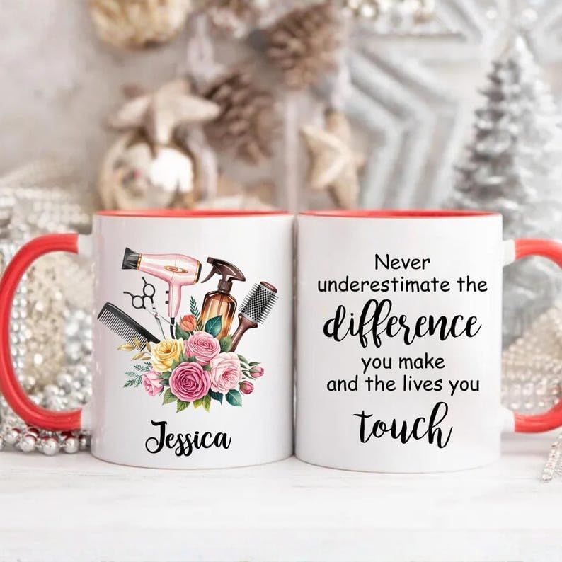 Personalized Hair Stylist Mug, Custom Hairdresser Mug, Hair Stylist Gift, Gift for Hairdresser, Hairstylist Appreciation Birthday Christmas Gifts For Women Men Elegant Salon Coffee Mugs - Image 4