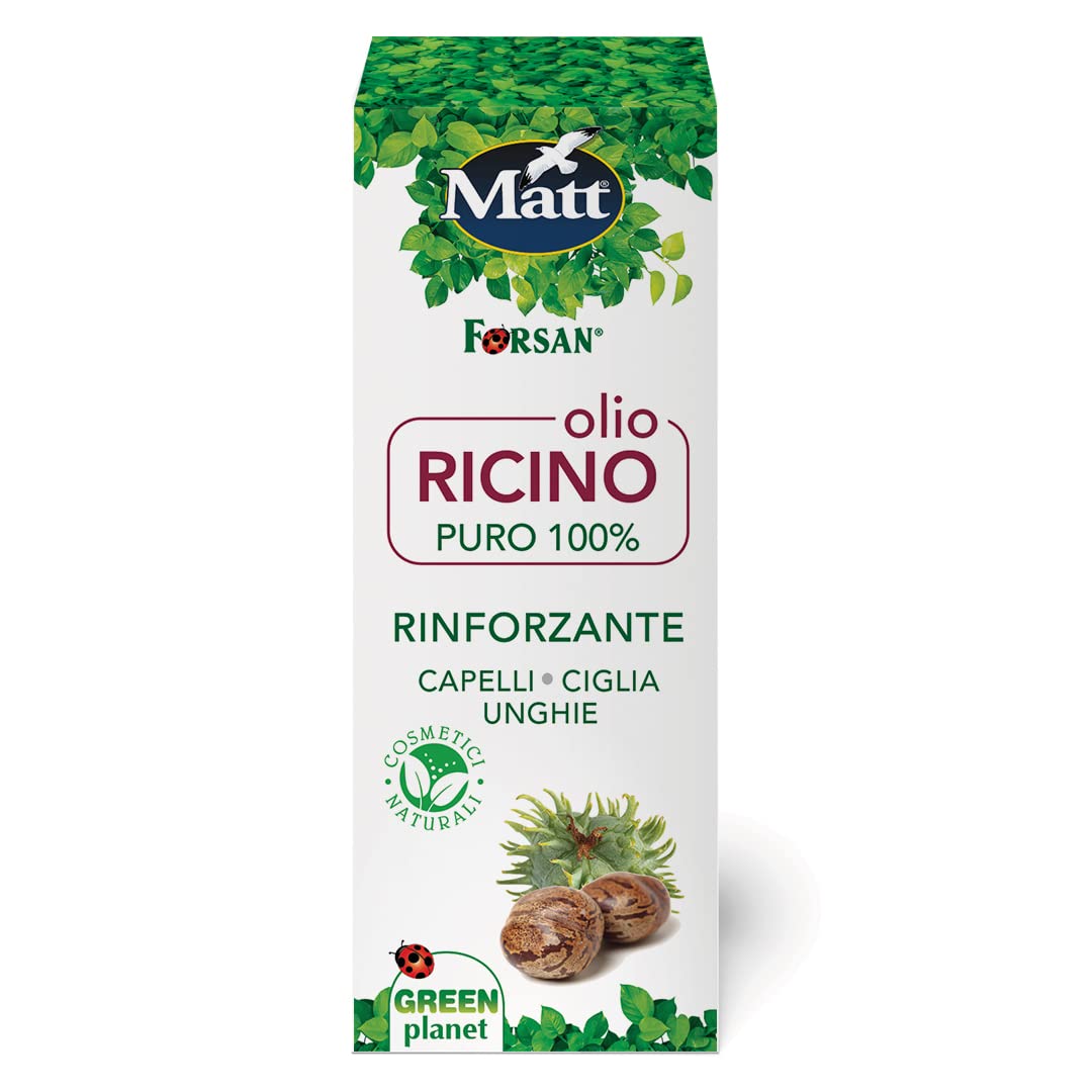 Matt Forsan, Olio di Ricino, Castor Oil, Rinforzante per Capelli, Ciglia e Unghie, Rende i Capelli Forti e Luminosi, Rafforza le Ciglia e le Unghie, Puro 100% di Origine Naturale, 100 ml