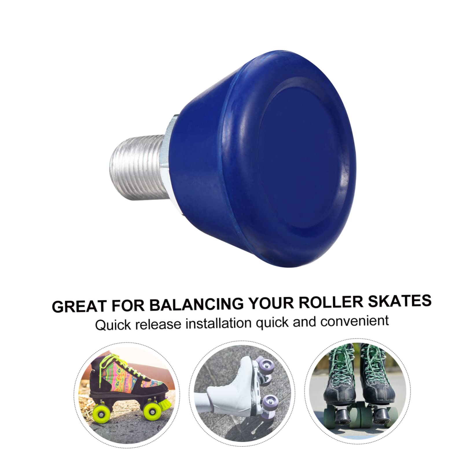 Garneck Blue Roller Skate Stoppers - Durable Brake Pads for Roller Skates - Toe Stopper Replacement for Smooth Stops and Enhanced Safety Ideal for Indoor and Outdoor Skating
