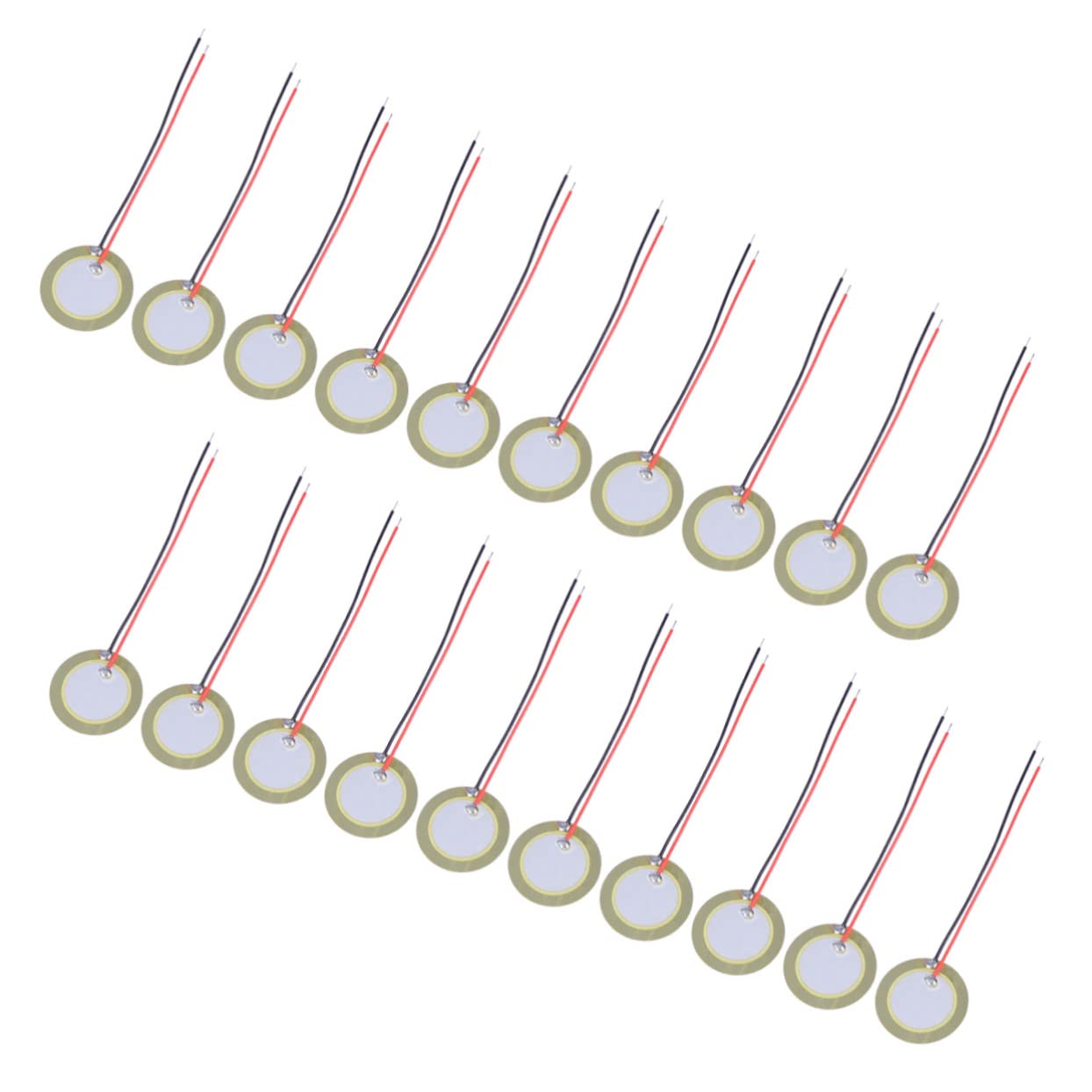 40 Pcs Piezo Diaphragm Drum Trigger Microphone Action Dual Adapter Piezoelectric Transducer Piezo Buzzer Piezo Microphone Acoustic Guitar Pickup Piezo Disc Ceramics Jiangsu
