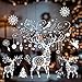 Produktbild Uoging Weihnachts-Fenster-Aufkleber, weihnachtliches Rentier, Schneeflocken-Design, statische PVC-Aufkleber, abnehmbar, für Weihnachten, Zuhause, Geschäft, Dekorationen